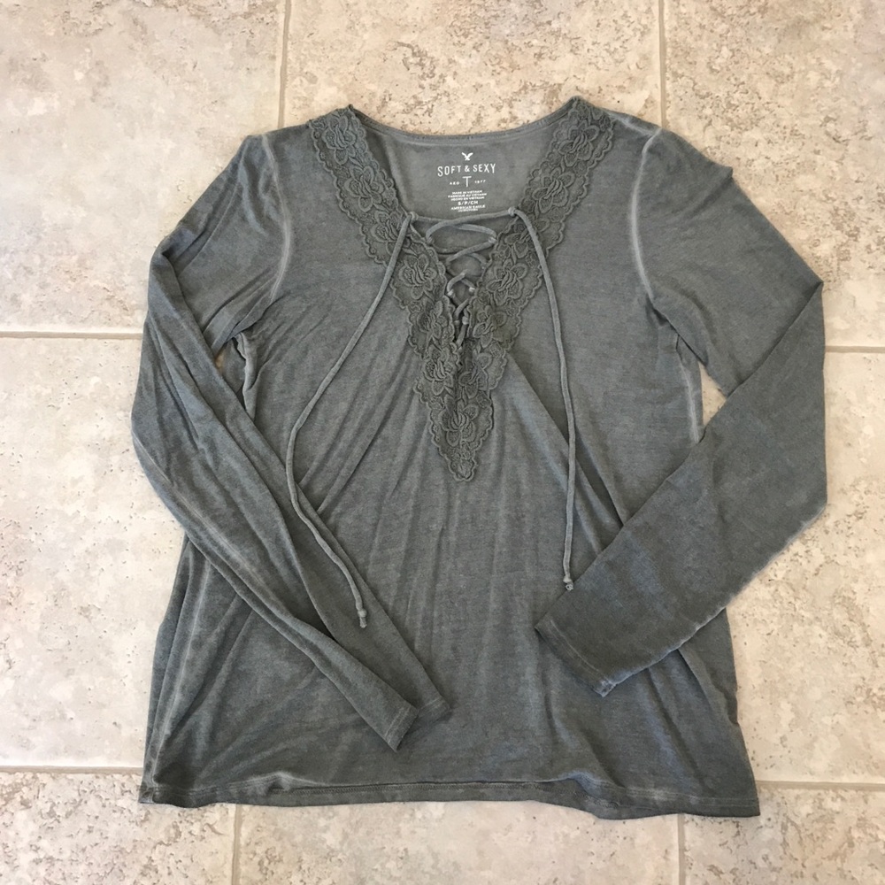 American Eagle Lace-Up Top.